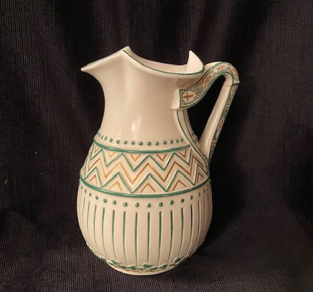 Belleek Decora\ted Harp Jug 1st Black Mark